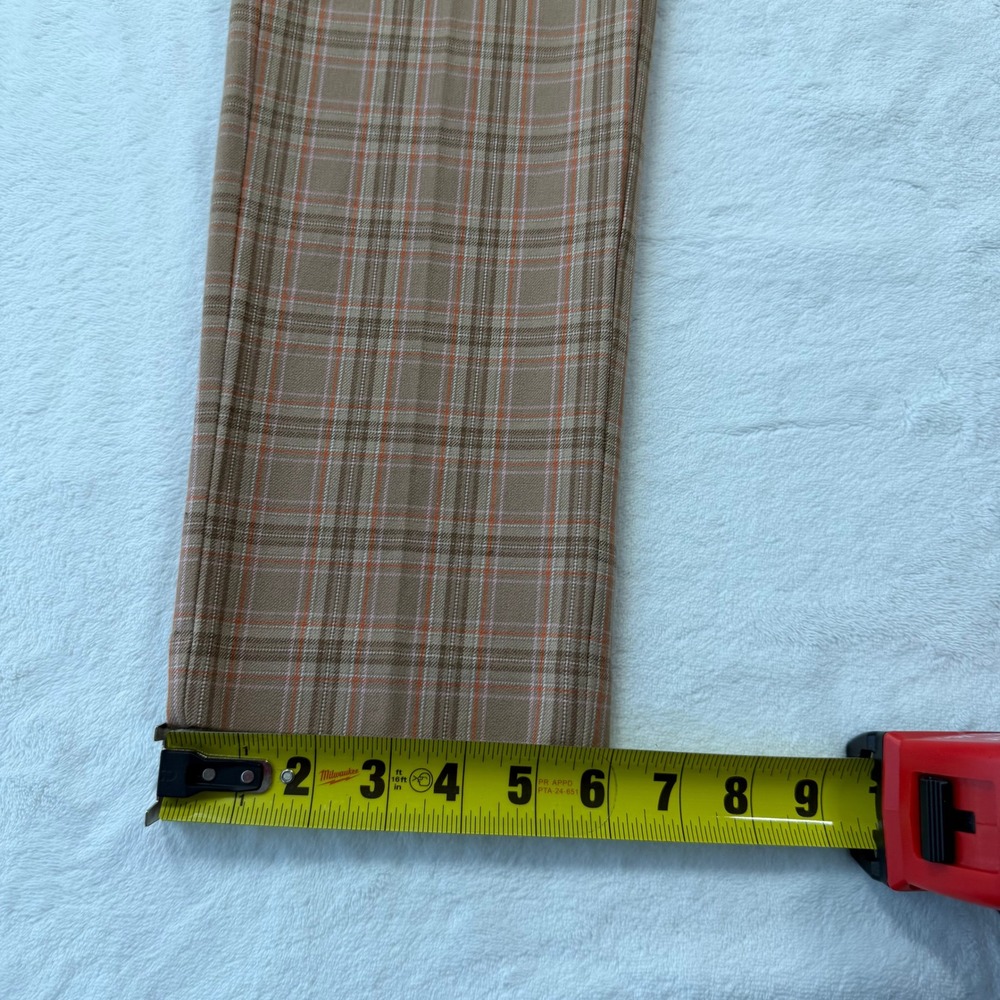 J. Jill Wearever Bi-Stretch Pants Womens 4 Camel Multi Plaid NWT Trousers - Picture 9 of 12
